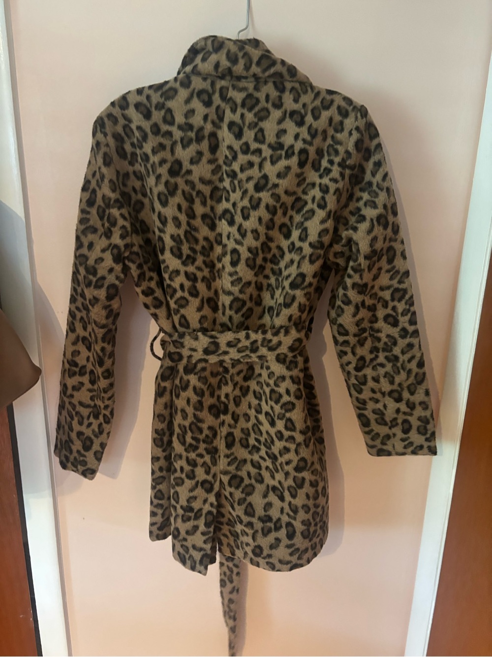 Mud Pie NWT Albany Leopard Coat Tan Size Small - Picture 4 of 4